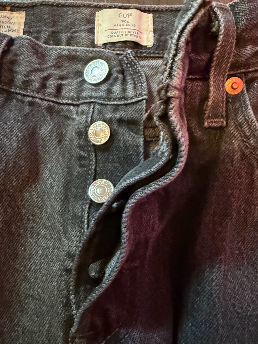Levi’s Premium 501 '90s Bejeweled Studded Rhinestone Jeans women’s size 24x30. - Picture 6 of 16